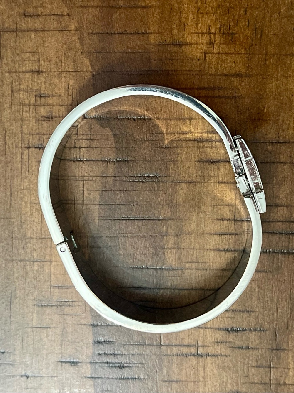 Silver & Orange H Bangle Click Bracelet Costume Jewelry High End Look - Picture 12 of 13